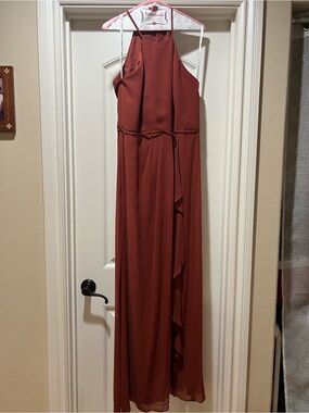 Halter Maxi Dress in Burnt Orange for Women